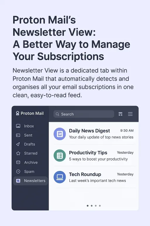 Proton Mail - Newsletters view