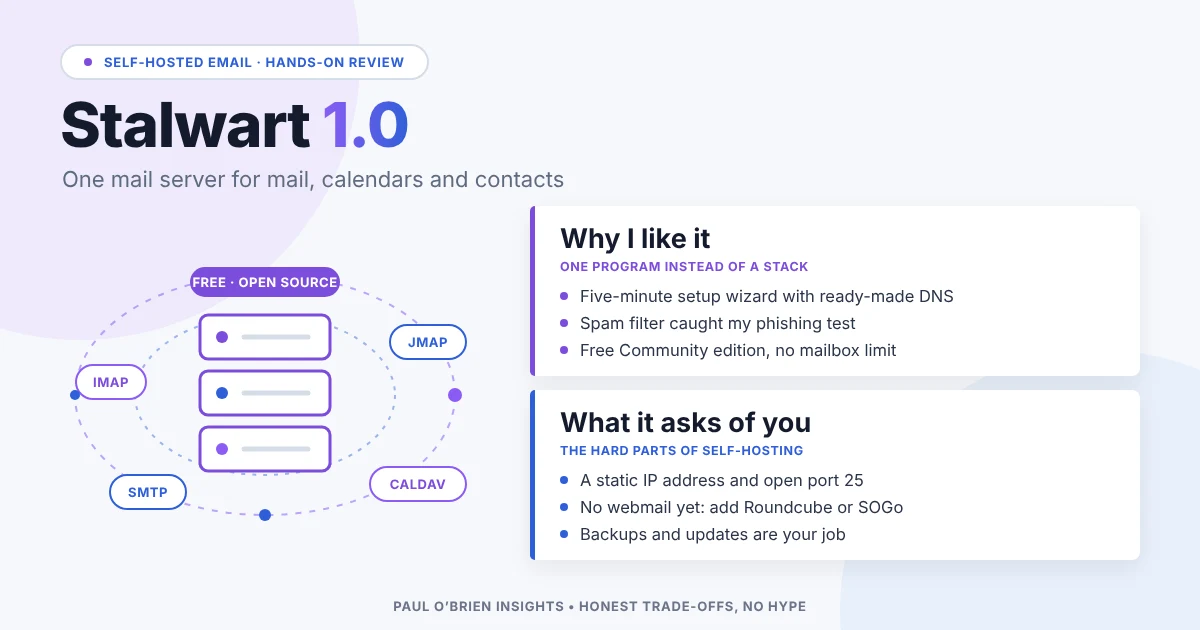 Stalwart 1.0 review: why I like it and what self-hosting asks of you
