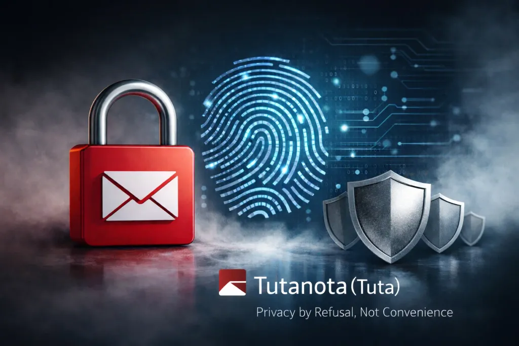 Tutanota email interface highlighting privacy focus