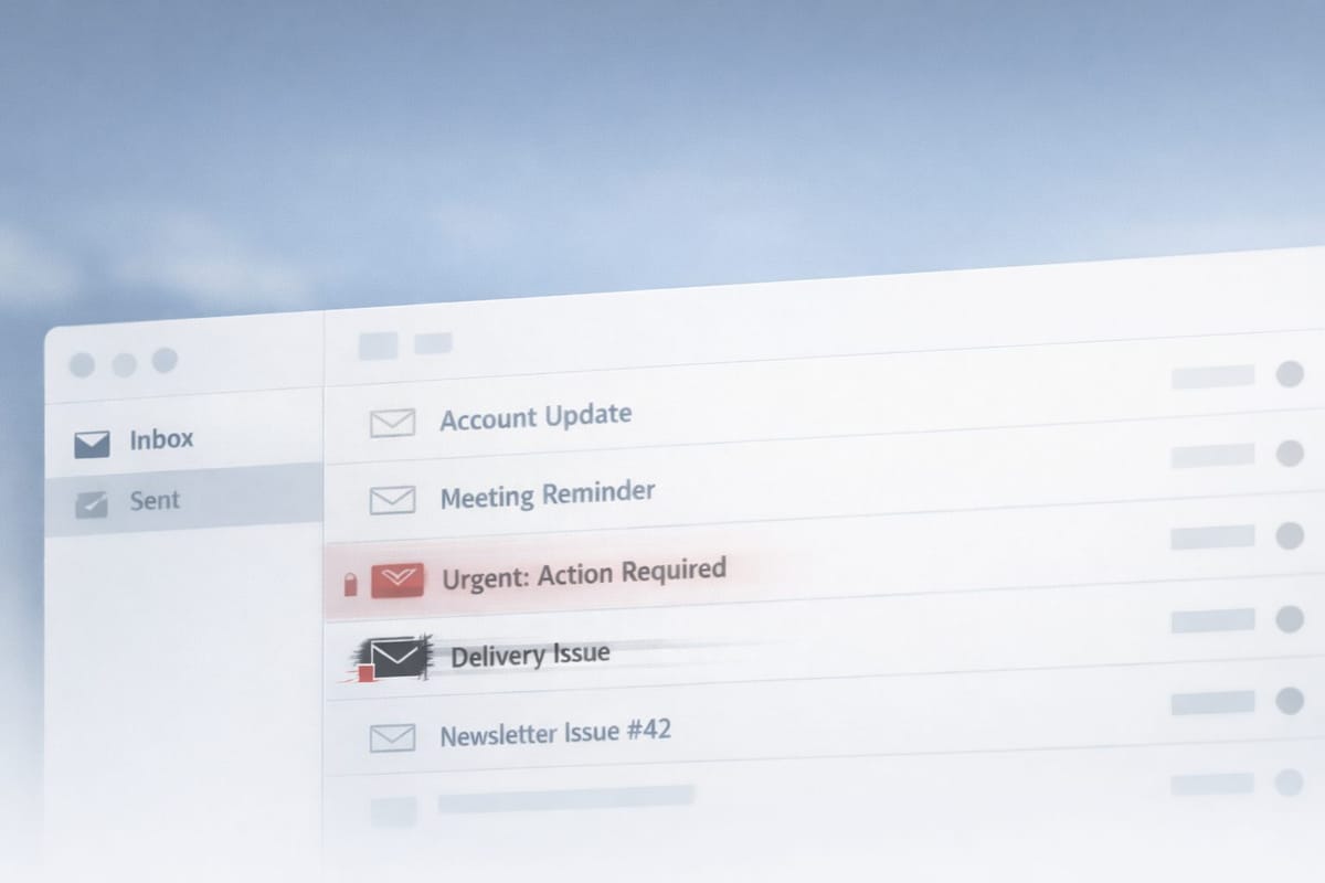 Illustration showing modern spam blending into legitimate email messages