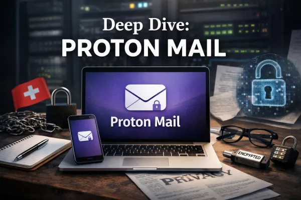 Proton Mail deep dive showing secure, encrypted email with privacy-focused features and a clean inbox interface