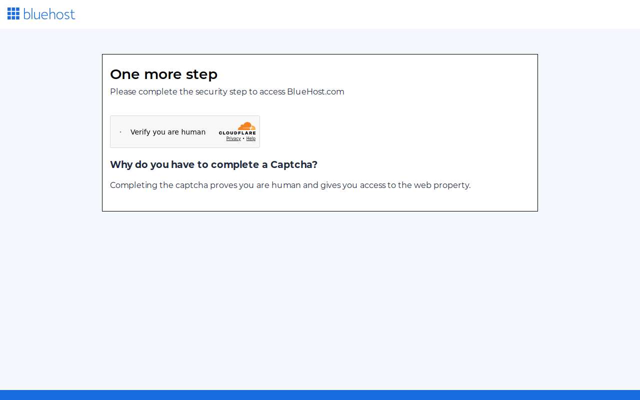 The Bluehost Professional Email home page, as my checks saw it