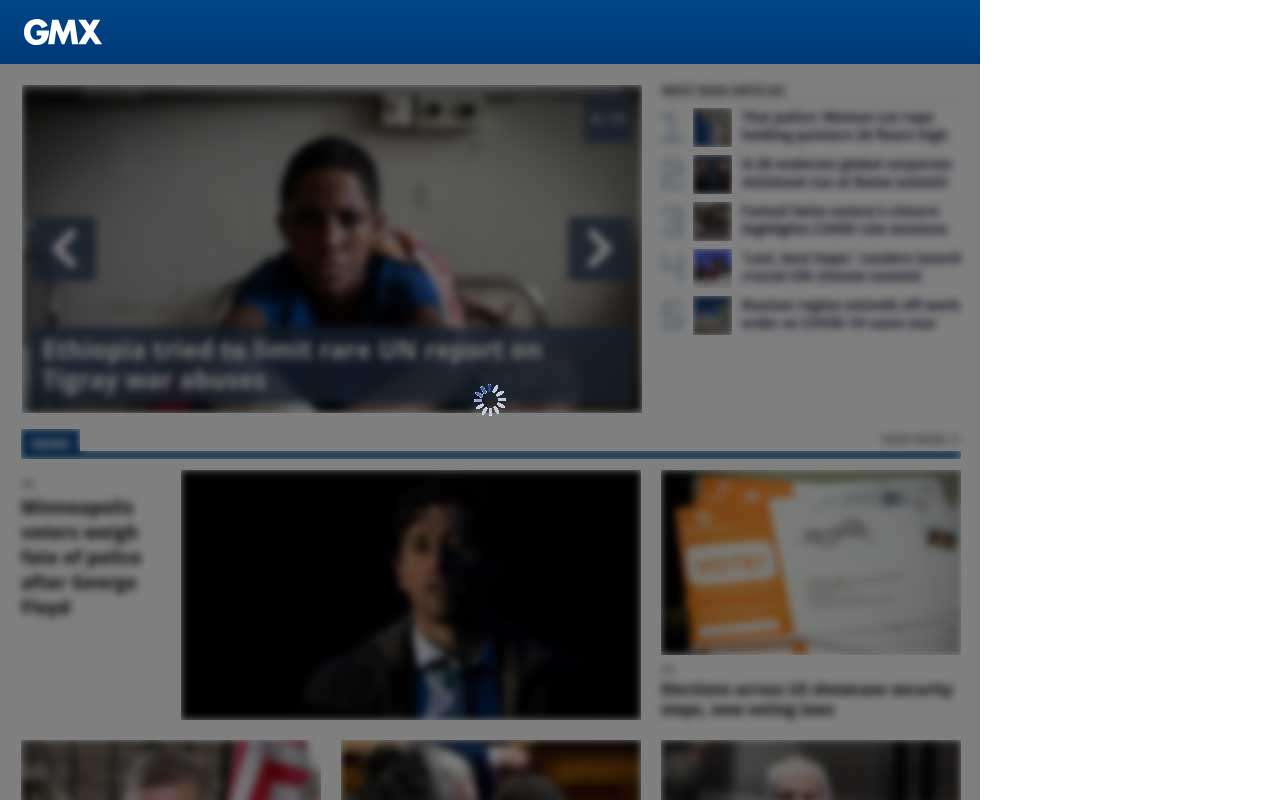 The GMX home page, as my checks saw it