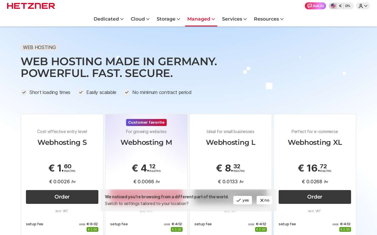 The Hetzner home page, as my checks saw it