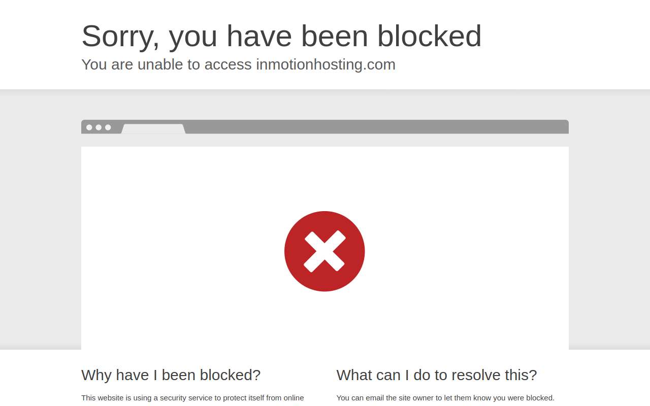 The InMotion Hosting home page, as my checks saw it