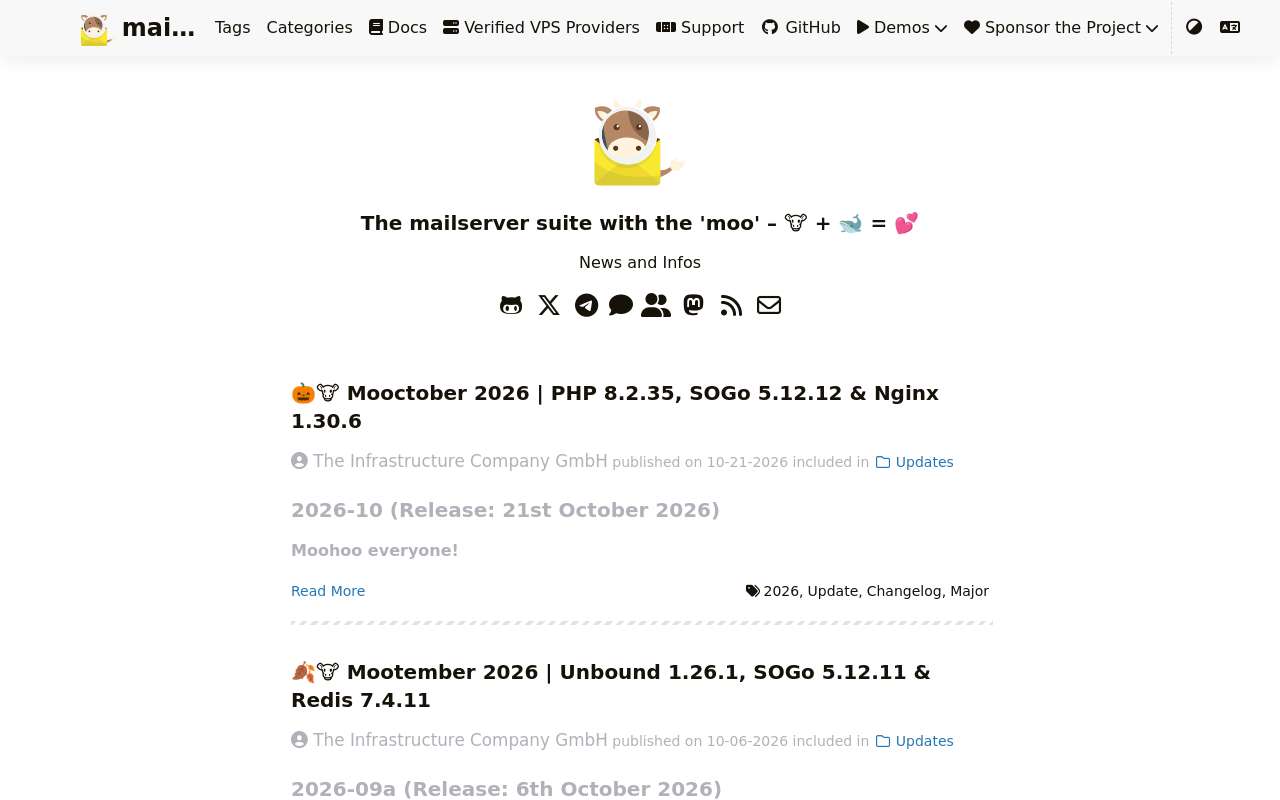 The mailcow home page, as my checks saw it