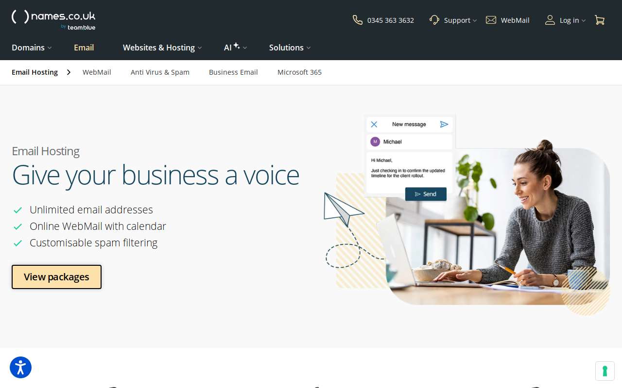 The Names.co.uk home page, as my checks saw it