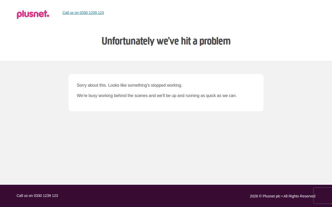 The Plusnet Mail home page, as my checks saw it