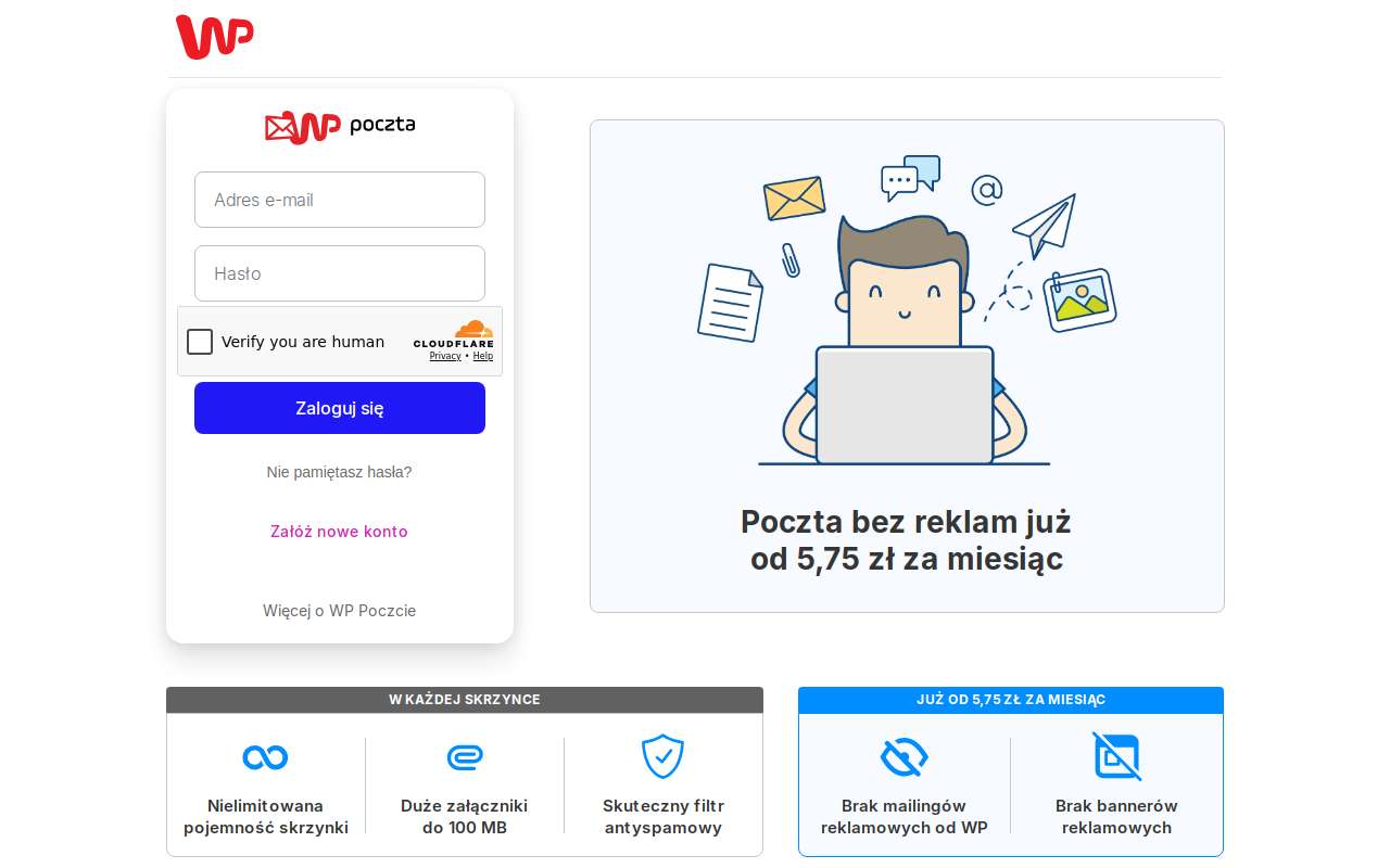 The WP Poczta home page, as my checks saw it