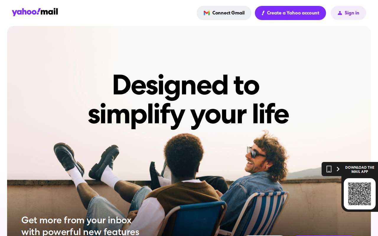 The Yahoo Mail home page, as my checks saw it
